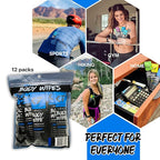 Body 12-Count Wipes - Original Disposable Wipes, Individually Wrapped for the Gym, Workout, Hiking, Travel, and Sport (Coconut)