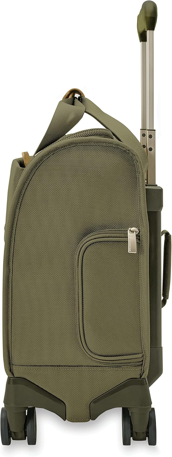 Briggs & Riley Cabin Spinner - Carry On Luggage for Travel, Suitcases with Wheels, Softside Rolling Bag for Men & Women, Fits Under Plane Seat, Interlocking Handle - Baseline Collection, Olive