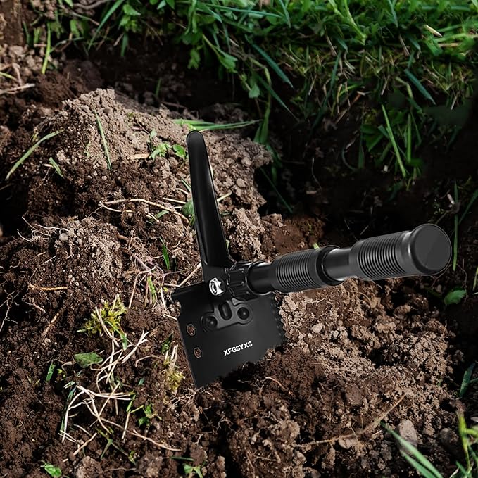 Mini Folding Camping Shovel, Lightweight Portable Small Tactical Survival Shovel, High Carbon Steel Military Shovel Entrenching Tool for Outdoor, Hiking, Digging, Backpacking, Car Emergency, Off Road