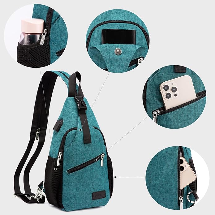 LOVEVOOK Sling Bag for Women Casual Daypack Nylon Crossbody Sling Backpack Travel Shoulder Bag Hiking Daypack