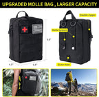 Survival Kit and First Aid kit, 160 Pcs Emergency Supplies Camping Accessories with Upgraded Molle Bag, Gifts for Men and Women Outdoor Adventure Camping Hiking Hunting