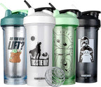 BlenderBottle Star Wars Shaker Bottle Pro Series Perfect for Protein Shakes and Pre Workout, 28-Ounce, Mandalorian & Child