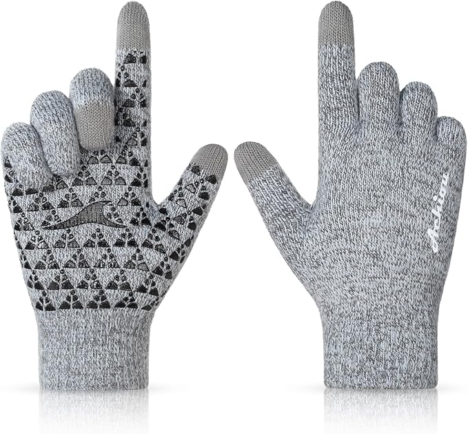 Achiou Winter Gloves, Glove for Men Women, Upgraded Touch Screen Texting Warm Running with Thermal Soft Knit Lining