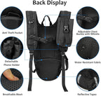 Lightweight Hydration Backpack 2L Water Bladder Pack for Running, Cycling, Hiking – Anti-Theft Water Backpack with Phone Holder, Trekking Pole Holder & Reflective Strips for Men & Women