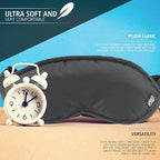 Lewis N. Clark Comfort Eye Mask + Sleep Aid to Block Light for Travel, Airplane, Hotel, Airport, Insomnia + Headache Relief with Adjustable Straps, Gray