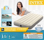 Intex 64101E Dura-Beam Standard Single-High Air Mattress: Fiber-Tech – Twin Size – 10in Bed Height – 300lb Weight Capacity – Pump Sold Separately
