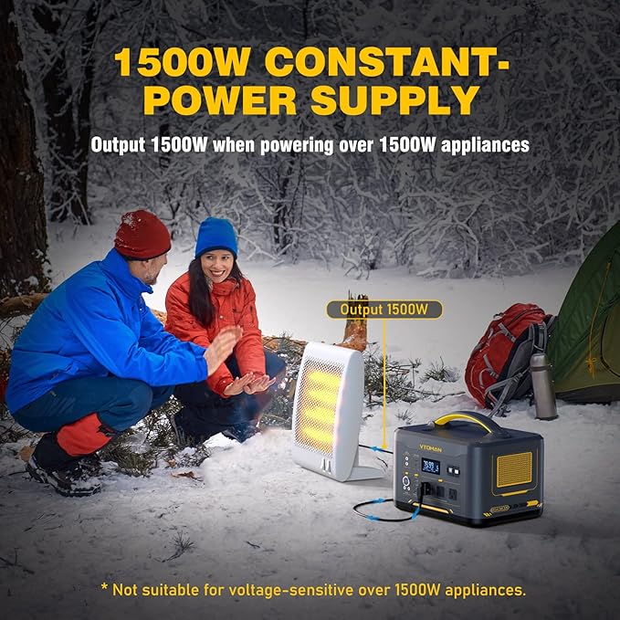 VTOMAN 2376Wh Portable Power Station, Jump 1500X Solar Generator with Extra Battery, 3000W Peak Durable LiFePO4 (LFP) Battery Station with 1500W AC Outlets, PD 100W for Home Backup & RV/Van Camping