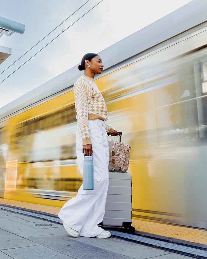 LifeStraw Go Series — Insulated Stainless Steel Water Filter Bottle for Travel and Everyday Use Removes Bacteria, Parasites and Microplastics, Improves Taste, 24oz Icelandic Blue