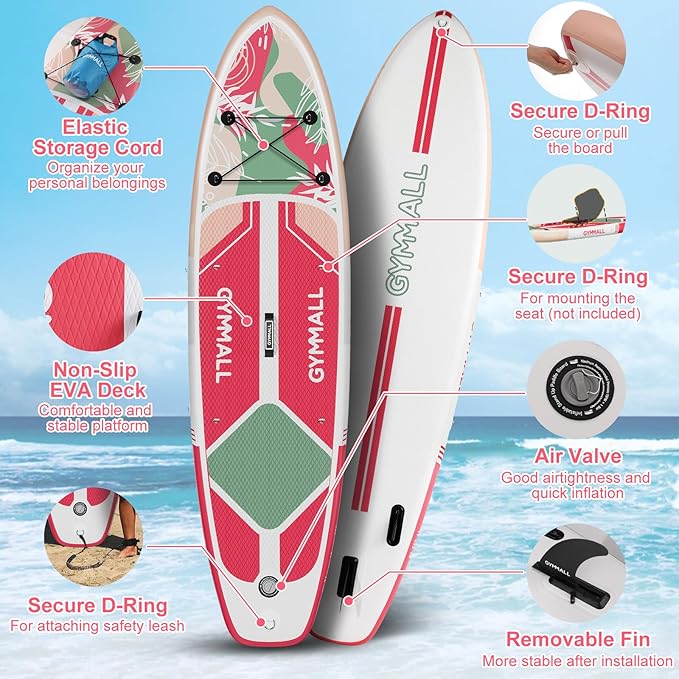 Paddle Board, Inflatable Stand Up SUP Paddle Boards for Adults & Youths of All Skill Levels, Wide & Non-Slip Deck Design Blow Up Paddleboards with Premium Accessories & Storage Bag