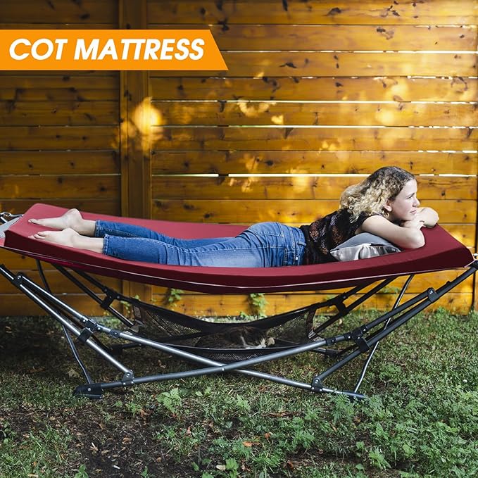 CYMULA Camping Cot Mattress 2in Memory Foam Sleeping Pad,Soft Warm Non-Slip Camping Mattress Topper with Retaining for Adults,Portable Roll up Pad for Travel(75 x30)（only Mattress）