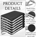 Hosuly 6 Pcs 17.3 x 12.6'' Compression Packing Cube Bag Extra Large Travel Expandable Space Saving Organizers XL for Luggage Storage(Black)