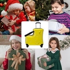 Kids Ride On Suitcase with Wheels, Scooter Luggage for Toddlers Travel, Durable Children's Suitcase for Boys & Girls Ages 2-15 Years Yellow