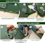 HiiPeak Memory Sleeping Pad, Compact Thick Foam Sleeping Mats with Pillow, 9.5 R-Value Insulated Camping Mattress Pad, Easy Inflate & Deflate, Inflatable Sleep Mat for Backpacking Hiking Car Tent