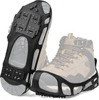 Ice Cleats for Shoes and Boots Men Women Snow Traction Cleats Crampons Anti Slip Shoe Grippers Spikes for Snow Ice Winter Walking Non-Slip 24 Studs Overshoe Slip-on Stretch Footwear