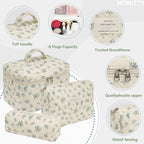 Makeup Bag,Quilted Cosmetic Bags,Large Floral Make Up Organize bag,Makeup Bag Set for Women,Flower Travel Toiletry Bag