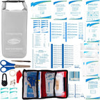 Waterproof First Aid Kit Roll Top Boat Emergency Kit with Waterproof Contents for Fishing Kayaking Boating Swimming Camping Rafting Beach Light Grey