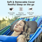 OUTSKIRT Inflatable Camping Pillow, 2-in-1 Travel Pillows for Sleeping, Ergonomic & Lightweight Small Backpacking Pillow for Travel, Hiking, Camping & Outdoor Activities, Grey