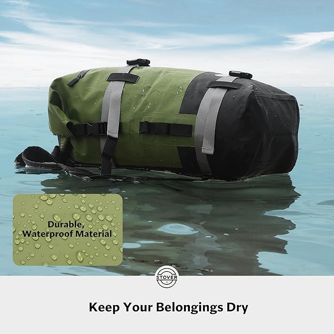 STOVER 5/10/25/30/40/55L Waterproof Backpack- Floating Dry Bag for Kayaking, Travel, Beach, Hiking, & Camping, Men/Women