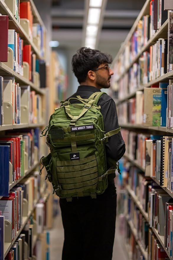 AMERICANPHOENIX 45L Elite Tactical Backpack | 3X Stronger Work & Military Backpack | Water Resistant and Heavy Duty | 3 Day MOLLE Bug Out Bag (Olive Green)