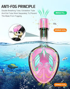 Greatever Full Face Snorkel Mask, Snorkeling Gear for Adults with Latest Dry Top Breathing System and Detachable Camera Mount, Foldable Snorkel Mask Adult, Snorkels Anti-Fog & Anti-Leak
