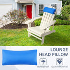 Chaise Lounge Head Pillow, 2 Pack Outdoor Lounge Chair Pillows with Adjustable Strap Longue Head Pillow Headrest Pillows for Patio Backyard Beach Pool Garden Recliner(Azure Blue)
