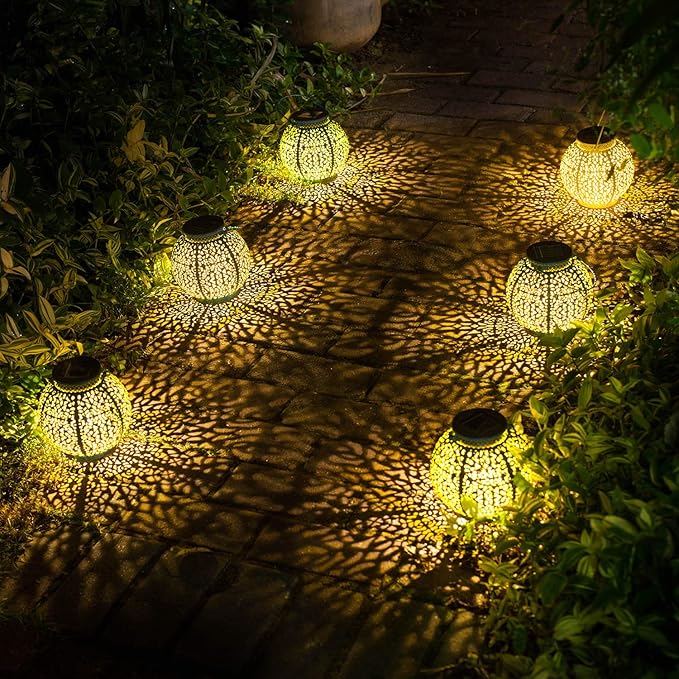 TAKE ME Solar Lanterns Outdoor Lights Waterproof Garden Lanterns for Patio,Outside Mothers Day Gifts Mom Wife Grandma Birthday Gifts [Set of 2]