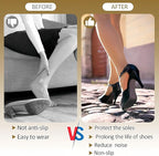 PEASUG 24Pcs Anti Slip Shoe Grips on Bottom of Shoes, Premium Self Adhesive Non Slip Shoe Pads Soles Protector, Rubber Non-Skid Shoes Gummies for Heels, Black