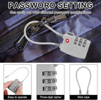 5 Pack TSA Locks for Luggage TSA Approved Luggage Locks 3 Digit Combination TSA Travel Locks Portable Cable Padlocks Zinc Alloy Body Suitcase Locks for Travel Bag Suitcase Backpack Lockers,Silver