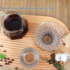 Coffee Pour Over 20.3oz 600ml High Borosilicate Glass Pour Over Coffee Maker Set Camping Travel with 100 Pcs V60 Cone Filter Paper Hand Brew Carafe Drip Suitable for Electric Ceramic Stove