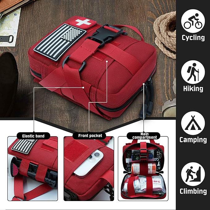 Upgrade Molle Rip Away Ifak Pouch, Tactical Small Belt First Aid Pouch Medical Utility EMT Pouch Only