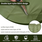 40D Self-Inflating Camping Pad, Insulated Ultralight Sleeping Mat for Backpacking, Winter Camping, 2-Layer Anti-Leak Design w/Built-in Pillow, Foot Pump Foldable Pad, Army Green