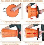 Boreeman Upgraded Folding Stool Lightweight Yet More Sturdy with Load Capacity 400lbs Portable Collapsible Stool for Camping Fishing Hiking BBQ (All Orange)