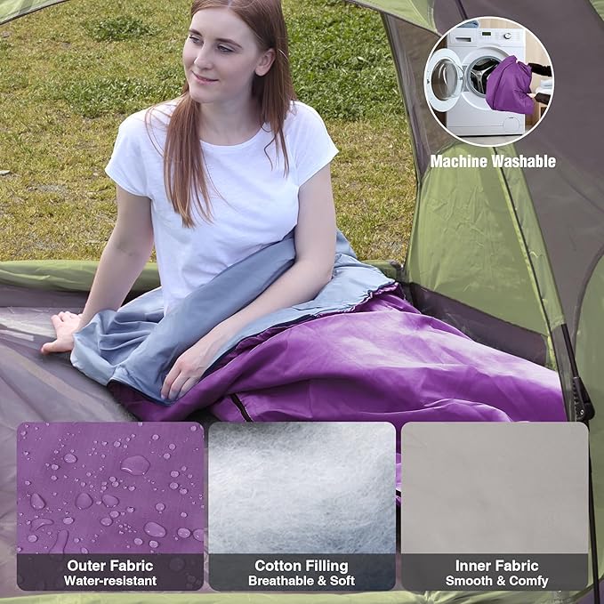 REDCAMP Ultra Lightweight Sleeping Bag for Backpacking, Hiking, Comfort for Adults Warm Weather, with Compression Sack