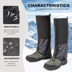 Waterproof Trail Gators for Hiking Boots Adjustable Ankle Leg Gaiters for Men Women Shoe Gaiters Snow Boot Covers Snowshoeing