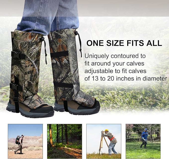 Snake Gaiters Leg Guards, Waterproof Snake Guards, Adjustable Snake Bite Protection for Lower Legs, Snake Chaps for Men&Women