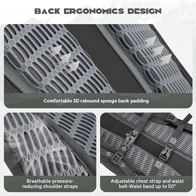 Maelstrom Hydration Hiking Backpack with 2L/3L Water Bladder, High Flow Bite Valve Camping Daypack Lightweight