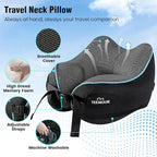 Neck Pillow for Traveling, Travel Neck Pillow for Airplane Memory Foam Travel Pillow for Flight Headrest Sleep with 360° Support Portable, Travel Essentials, Birthday Gifts for Women Men Mom