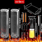 Rolling Grilling Baskets for Outdoor Grill Bbq Net Tube Stainless Steel Large Round Mesh Barbecue Accessories Wire Cylinder Cage Picnic Essentials Cooking Camping Basket for Veggies Vegetable Fish