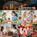 Hanging Solar Lanterns for Outside Sunflower and Butterfly Decorative Lights Warm Glow with Metal Finish Garden Lanterns Waterproof Gifts for Women Patio Décor