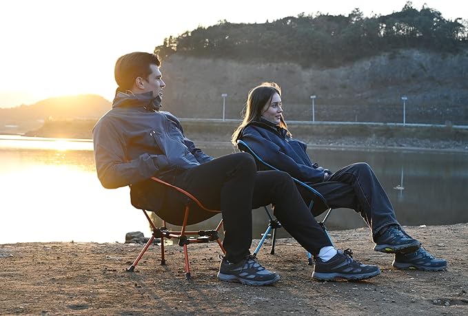 MARCHWAY Lightweight Folding Camping Chair, Portable Foldable Compact for Outdoor Camp, Travel, Beach, Picnic, Festival, Hiking, Backpacking, Supports 330Lbs (Blue)