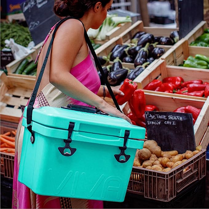 Viva 14QT On-The-Go Personal Portable Hard Cooler Ice Chest | Everyday, Beach, Sports, Camping, Picnics, Lunch Box, Groceries/Market