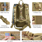 GENILU Tactical Hydration Backpack with 3L Water Bladder, Lightweight Molle Water Backpack Daypack for Men Women