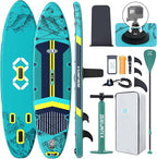 ZLX 11'6" Extra Wide Inflatable Stand Up Paddle Board SUP, Stable Non-Slip Deck Pad, Unique Fin System and Premium iSUP Accessories - Portable Backpack & Upgraded Pump for Adults, All Skill Levels