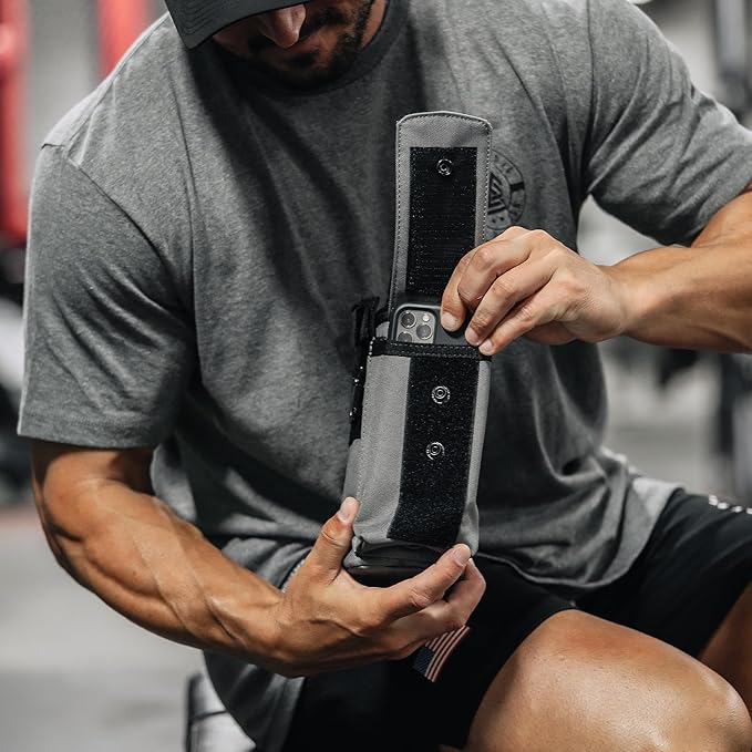 Iron Infidel Battle Bottle - 32 Oz Insulated Water Bottle with Straw Lid & Chug Cap, Stainless Steel Metal Flask Includes Rugged, Removable Sleeve for Keys, Wallet, & Phone (Earned, Not Given 1 Liter)