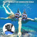 Full Face Snorkel Mask for Adults Teen, Snorkeling Gear with Detachable Camera Mount,Panoramic 180° View, Anti-Fog Anti-Leak Snorkling Set for Man and Women
