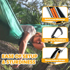 NATUREFUN Ultra-Light Travel Camping Hammock | 300kg Load Capacity,Breathable,Quick-Drying | 2 x Premium Carabiners,2 x Nylon Slings Included | Outdoor Indoor Garden