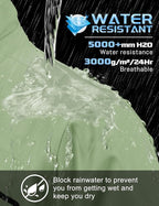 TACVASEN Men's Rain Jacket Lightweight Windbreaker with Hooded Water Resistant Outdoor Raincoat for Hiking Travel Camping