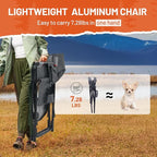 TIMBER RIDGE Heated Aluminum Oversized Camping Chair, Lightweight Portable Directors Chair with Side Table Detachable Side Pocket for Outdoor Camping, Lawn, Picnic, Support 400lbs Gray