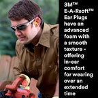 3M Ear Plugs, E-A-Rsoft Yellow Neons 391-1004, Bottle of 500 Pair of Disposable Earplugs, Regular Size, Uncorded, 33 NRR, Tapered Cylinder Shape, Slow Recovery Foam