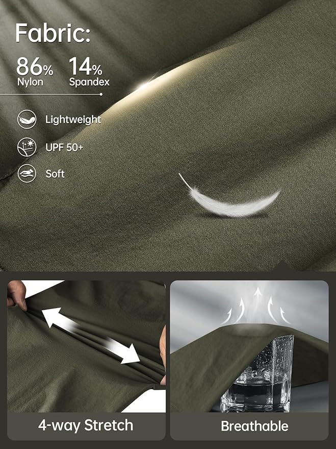 FREE SOLDIER Men's Outdoor Cargo Hiking Pants with Belt Lightweight Waterproof Quick Dry Tactical Pants Nylon Spandex